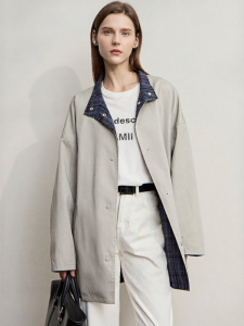 AMII | Two-way Wearable Simple Japanese Style Long Mid-season Windbreaker