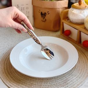 Thìa Đũa Bằng Thép Không Gỉ 304 Chất Lượng Cao Cho Bé Tập Ăn Thìa Cơm Thìa Trái Cây Thìa Tráng Miệng Đồ Dùng Ăn Uống