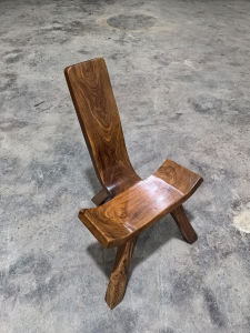 New Chinese Style Rosewood Three-legged Stool Solid Wood Home Use Reliable Back Triangle Chair Casual Redwood Small Tea Table Combination for Small Spaces