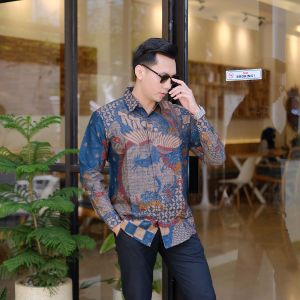 baju batik lengan panjang motif peksi Kawung lapis puring batik solo terlaris