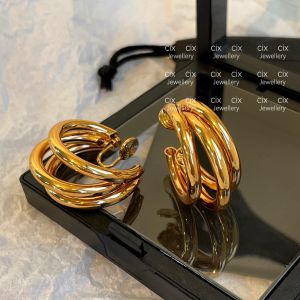 Gold Circle Hoop Earrings Womens No Piercing Clip-On Fashion Jewelry Simple Design round Shape Silver Copper Alloy