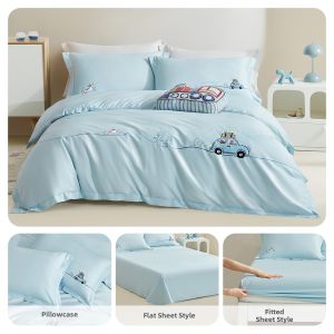 Luolai Kids | Childs Luxurious 60s High-Count 100% Cotton Satin Weave Bedding Set