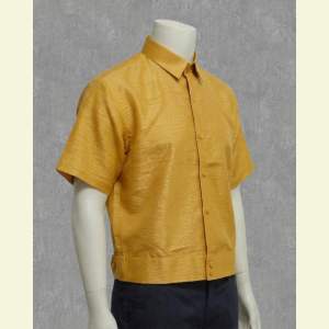 Plain Gold Yellow Polo Jacket Barong Premium Jusilyn Short Sleeves