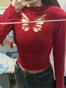 Áo Thun Dài Tay Cổ Cao Ôm Vừa Vặn Cho Nữ Mùa Thu Phong Cách Hàn Quốc in Họa Tiết Động Vật Tay Dài Chất Liệu Khác