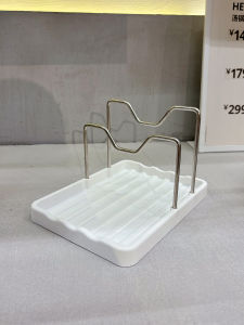 Simple Double Row Pot Lid Holder Kitchen Countertop Drainage Rack Multi-Function Storage Shelf Utensil Storage Organizer