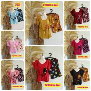 Setelan Babydoll ombre celana pendek