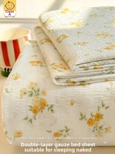 KAMONI | Summer Single Student Dormitory Bed Sheet and Pillowcase Set A-class Double Layer Gauze Non-Pure Cotton