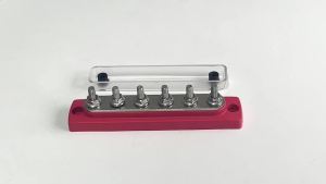 150A 4 x M6 Terminal Studs Marine Bus Bar with Cover For Car Truck 6 Way Power Distribution Block 48V Bus Bar Terminal Block