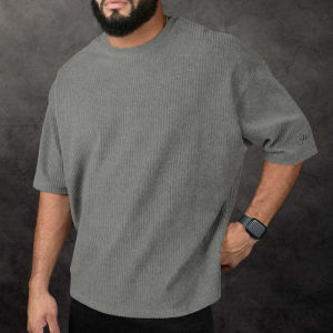 เสื้อยืดคอกลมแขนสั้นผู้ชาย ทรงหลวม ระบายอากาศได้ดี เทรนด์แฟชั่น เทรนด์กล้ามเนื้อ ทรงกลม สีสันสดใส ผ้าฝ้ายโพลีเอสเตอร์