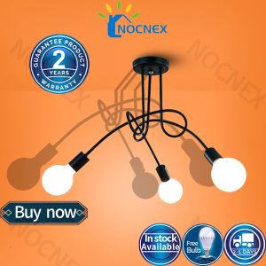 【Free Led Bulb】Nordic Ceiling Light Chandelier With Free 3/5 Bulbs LED Modern Retro Metal Spider Ceiling Lamp For Living Room Bedroom Kitchen Dining Table Lighting Fixtures Pendant Light Drop Light Hanging Lights NOCNEX