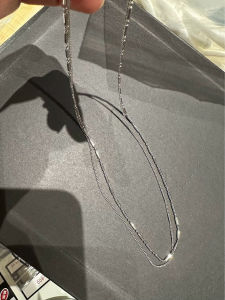 Double Layer Basic Silver Color Four Seasons Womens Necklace Sweater Chain Fashion Jewelry Accessory Clavicle Chain