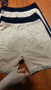 Quần đùi 8791 mặc trong váy bigsize chất liệu cotton pha ren ống