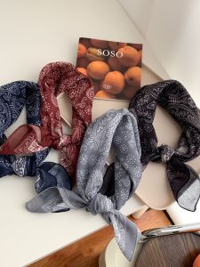 Khăn Choàng Lụa Màu Xanh Tím Đen Thời Trang Cho Cặp Đôi Khăn Choàng Lụa Hình Chữ Nhật Khăn Quàng Cổ Họa Tiết Hạt Dẻ Khăn Trùm Đầu