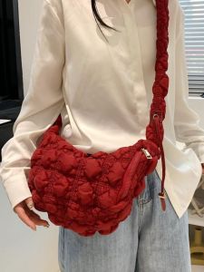 กระเป๋าสะพายข้างทรงหม้อหุงข้าวแบบอเนกประสงค์สไตล์เกาหลี ทรงพอง ความจุขนาดใหญ่ กระเป๋าสะพายข้างแบบลำลอง น้ำหนักเบา กระเป๋าสะพายข้างแบบอเนกประสงค์