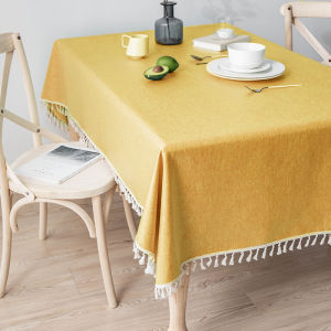 Waterproof Oil-resistant Wash-free Tablecloth Nordic Style Long Rectangle Coffee Table Cloth Simulation Cotton Linen Fabric Art