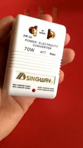 Cục đổi nguồn 220v sang 110v hoặc đổi nguồn từ 110v sang 220v SINGWAY phù hợp mang đi du lịch | Bộ đổi nguồn chỉ sử dụng được cho các thiết bị công suất nhỏ dưới 30W