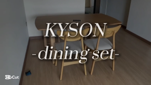 Flexidesignx KYSON Rattan Dining Chair Solid Wood Dining Set Walnut/Beech