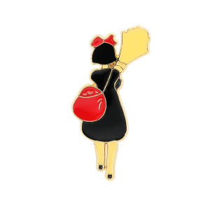 Bandai | Cartoon Anime Hayao Miyazaki Witch Delivery Metal Badge Magic Little Girl Black Cat Alloy Brooch
