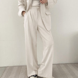 BLAZER FOR WOMAN White Suit Jacket for Women 2023 New Spring and Autumn Korean Chic Small Suit Outfit Top Design Sense Niche Terno Set Blazer Trouser Women WideLeg Coords Blazer and Trouser Pants for Women Retro Vintage Baggy Loose Type Suit