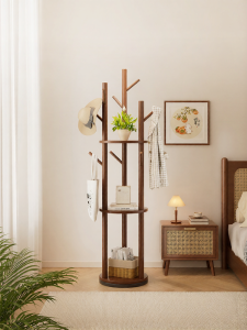 ZHUSHANXIA | Rotatable Wooden Coat Rack Stand