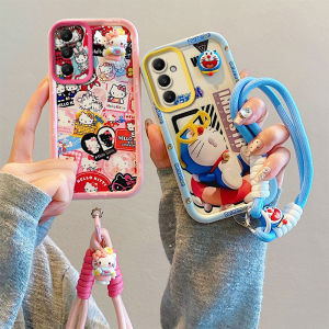 Cartoon Casing Samsung Galaxy A06-A55: Doraemon & Hello Kitty Phone Cases