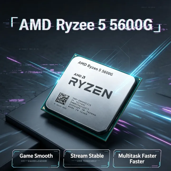 AMD | Socket AM4 Desktop CPU AMD Ryzen 5 5600G R5 5600G CPU 3.9GHz 6‑Core 12‑Thread L3 16M 65W For Old Mainboard Upgrade