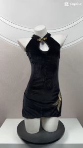 BABY FACE ชุดคอสเพลย์กี่เพ้า ชุดสาวจีน ชุดเดรส 🐼 แขนกุด เว้าอก มีซิปหลัง BF-1256