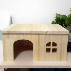 Squirrel Hamster Guinea Pig Totoro Rabbit Nest Djungarian Hamster Wooden House Solid Wood Guinea Pig Hedgehog Small House Small Pet Bed