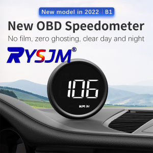RYSJM | ﻿Car OBD2 Compact Heads up Display With  Fuel Consumption Speedometer Voltmeter overspeed alarm fatigue driving reminder