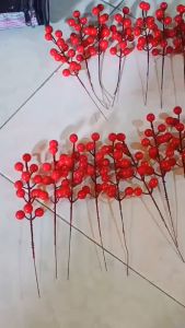 7ceri/12ceri Hiasan Natal Ceri Glossy Beries Warna Warni Ornamen Buah Tanaman Palsu Natal Dekorasi Akesoris Meriah Merry Christmas GLS