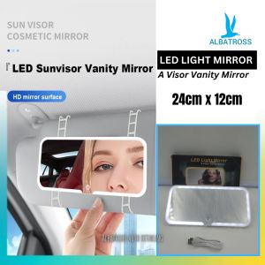 Albatross LED Light Mirror A Visor Vanity Mirror Car / PREMIUM LED Makeup Mirror / Cermin Sun Visor Make Up Mobil / LED Light Mirror SunVisor Kaca Cermin Interior Makeup Mobil