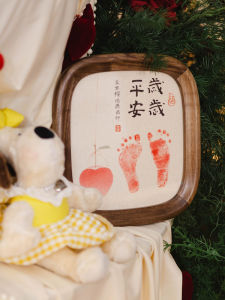 XIHUDIE | Infant Handprint and Footprint Keepsake Walnut Wood Frame