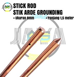 Stick As Grounding Rod 8mm / Stik Arde Grounding Penangkal anti Petir Panjang 15meter Bonded Arde Rod
