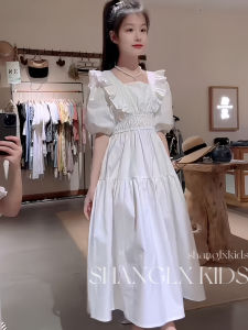 Váy Voan Viền Pháp Cho Bé Gái Mùa Hè Mới Về Phong Cách Hàn Quốc Màu Trơn Thường Ngày Váy Trẻ Em Váy Cho Bé Gái