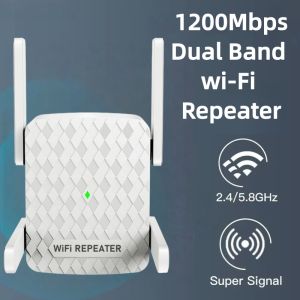 1200Mbps WiFi Repeater 2.4&5.8Ghz Dual Band Wifi Extenders Amplifier Wi-Fi Router Signal Booster Long Range Network UK Plug
