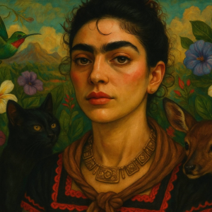 Tranh Nghệ thuật "Người Phụ Nữ Và Đôi Mắt Nâu" VIETSMART ART - Sơn dầu 60 x 90cm