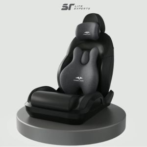 Combo Gối Tựa Đầu Và Tựa Lưng Ô Tô Tích Hợp Massage Chườm Nóng Gối Tựa Cao Su Non Giảm Đau Mỏi Cổ Vai Cột Sống - Sairui