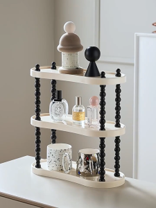 Rak Serbaguna Estetik 3 Tinkat Tempat Gelas Cangkir&Kosmetik-Penyimpanan Multifungsi