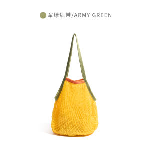 Beach Style Net Bag Shoulder Tote Soft Spacious Hollow out Korean Design Orange Girls Casual Daily Handbag for Youth