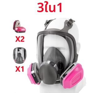 หน้ากากป้องกันแก๊สพิษแบบใช้ซ้ําได้พร้อมตัวกรองถ่านกัมมันต์ 60926 ป้องกันฝุ่นไออินทรีย์ เหมาะสําหรับการทาสี