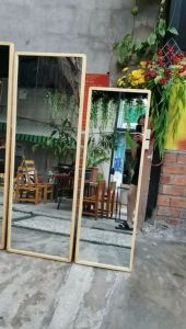 Gương soi toàn thân khung viền gỗ tự nhiên kiểu dáng vuông góc sang trọng hiện đại KT 50x150cm 50x160cm 60x170cm - Vương Mộc