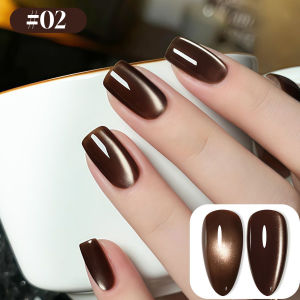 12ML 1PCS 2025 New Popular Autumn Style French tip Nails Nail Art Brown Black Glass Bead Manet Cat Eye Gel Nail Polish