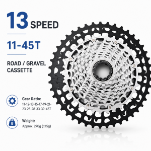 GOLDIX | GOLDIX R9100 13-Speed Road Gravel Bike Cassette 11-45T Ultralight 270g Steel Aluminum HG Freehub for Road Gravel Cycling Bikes