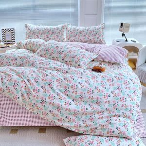 Bộ vỏ chăn ga gối hoa đơn/siêu đơn/Nữ Hoàng/Vua/Cỡ đại bedsheet bộ với flatsheet Duvet cover pillocase