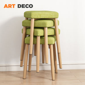 Modern Chair Living Room Wooden Stable chair Stool Dressing Chair Nordic Simple Style chair Creative Curvy Eames Chair with Cutton Mat
