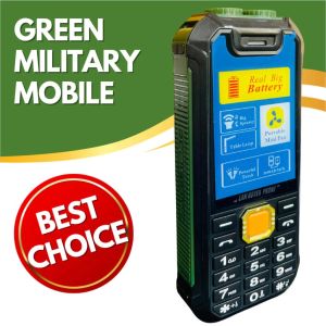 Q6 Lan Rover Military Mobile with FM radio bluetooth powerbank light and fan 4800mAh