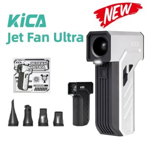 Kica jetfan siêu đa chức năng turbofan không dây cầm tay quạt công suất lớn có thể sạc lại 4000mAh 18W sạc nhanh nhiều phụ kiện đèn LED loại bỏ bụi ngoài trời Lạm Phát làm sạch