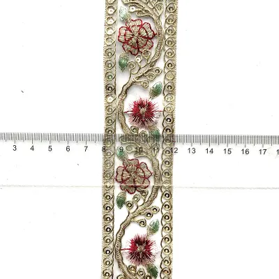 Dây Ruy Băng Thêu Ren Hoa Bản Rộng 4.0cm Chất Liệu Lụa Sữa Thân Thiện Với Môi Trường Dùng Làm Thủ Công DIY Trang Trí Rèm Cửa May Vá Thủ Công.