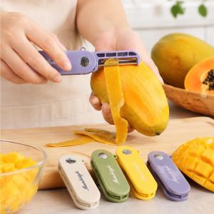Foldable Storage Peeler Stainless Steel Fruit Peeler Home Dormitory Multifunctional Fruit Knife Scraper Portable Mini Picnic Peeling Tool for Outdoor Travel