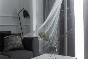 Blackout Double-layer Carved Star Curtains